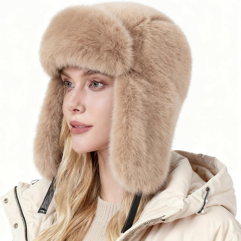 Gilotop Trapper Hat with Ear Flaps - Winter Russian-Style Fur Pilot Ushanka, Windproof Skiing for Men & Women - Image 2